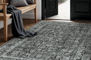Vintage Black Rugs Living Room Washable Non Slip Large Area Rug 150x210cm Bedroom Kitchen Hall Lounge Office Dining Room Indoor Carpet Low Pile Big Carpets