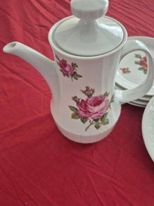 Vintage Winterling Bavaria Coffee Pot & 6 Cake plates