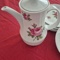 Vintage Winterling Bavaria Coffee Pot & 6 Cake plates