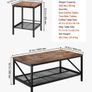 3 Pieces Living Room Table Sets Coffee Table with 2 Square End Side Tables Image 2