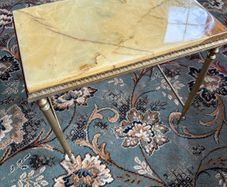 Antique style brass table with Onyx table top