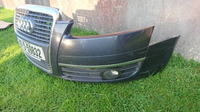 Audi a6 c6 front bumper fog grills lamps spotlights middle grill  wings mirrors sline suspension parts breaking 2.0tdi a4 a6