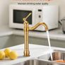 Single Handle Sink Faucet, Solid Brass Single Handle Kitchen Faucet, 1 or 3 Hole Kitchen Faucets with Push-Button Drain Image 3