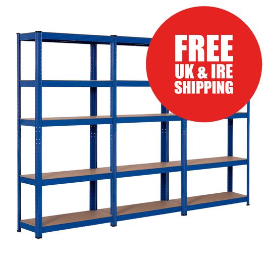 3 Bay Shelving Offer! | Blue | 400mm Deep