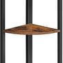 5 Tier Corner Shelf Bookcase Storage Shelf Multifunctional Living Room Bedroom Office Industrial Design Vintage Brown/Black Image 5