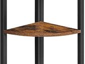 5 Tier Corner Shelf Bookcase Storage Shelf Multifunctional Living Room Bedroom Office Industrial Design Vintage Brown/Black