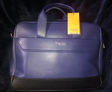 Trussardi Jeans leather business Brief Case shoulder travel Bag brand new with tag