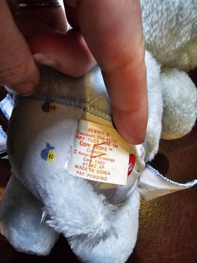 Baby Tugs Blue Bear HTF Carebear Kenner American Greetings Corporation AGC 1983 Plush Teddy 12inch Large Vintage