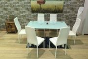 White Glass Dining Set Seats 6 Nov, Dec Offer!