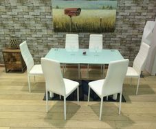White Glass Dining Set Seats 6 Nov, Dec Offer!