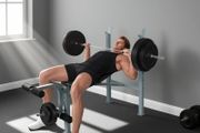 4-Levels Adjustable Weight Bench Fitness Equipment with Barbell Rack-Black