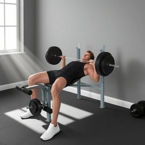 4-Levels Adjustable Weight Bench Fitness Equipment with Barbell Rack-Black
