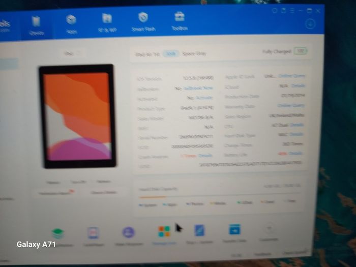 Apple Ipad Air 1st, 32 GB, Space Gray, Activation Locked, Excellent Cosmetic Condition, for parts or repair