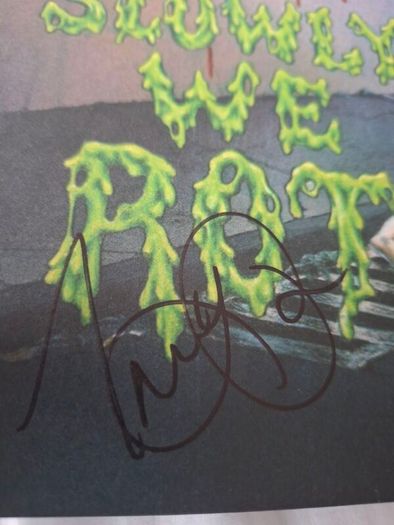 OBITUARY: Slowly We Rot LP- Fully autographed