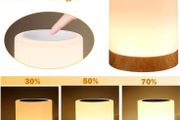 LED Night Light Touch Lamp Bedside Table Lamp for Kids Bedroom Rechargeable Dimmable Warm White Light + RGB Color Changing