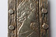 Vintage Sterling Silver 1977 Queen Elizabeth II Silver Jubilee Ingot Pendant by Addis &amp; Co - 14,8g