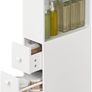 Narrow Bathroom storage cabinet  with drawers classic white Image 3