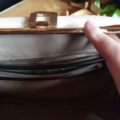 ladies black and cream handbag