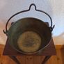 Antique Heavy Brass Hanging Pot Image 4