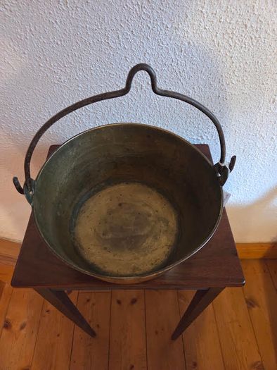 Antique Heavy Brass Hanging Pot