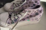 Girls Floral High Top Trainers.