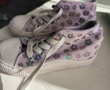 Girls Floral High Top Trainers.