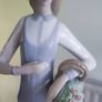 Vintage Porcelain Girl Holding Basket Figurine Image 2