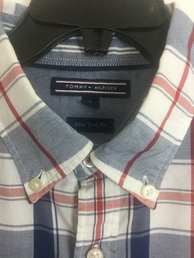Tommy Hilfiger Mens blue Check long sleeve cotton shirt L 44in Chest