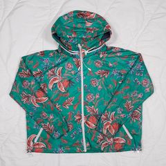 Next Teal Green Floral Print Hooded Lightweight Windbreaker Rain Jacket 14UK/42EU