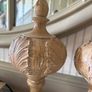 New 37cm high wood effect pumpkin finial with whitewash finish Image 4