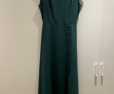 Rihoas Green Boat Neck Cutout Back Midi Dress