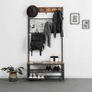New Metal Coat Rack Hall Tree Stand Shoe and Bench Shelves 187 cm- FREE P&P Image 4