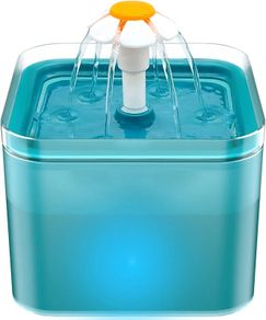 Cat Fountain Water Fountain Kitten Bowl Indoor - 2L Pet Fountain - Pet Water Dispenser for Small Dogs - Ultra Silent - Multiple Filtration