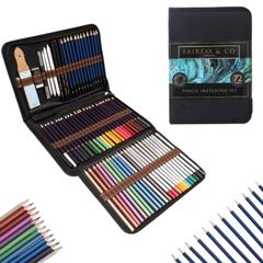 72 Piece Pencil Sketching Set with Portable Case | Premium Quality Drawing Pencils Artists Drawing and Sketching Pencil Set with Case Shading & Colouring Pencils Set Art Tool Kit (FREE POSTAGE)