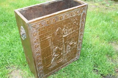 Vintage Hammered Brass Fireplace  Box 20" x 16" x 7"