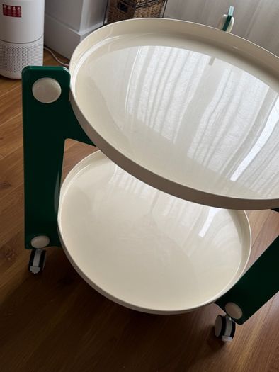 Cute round side table with wheels