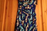 Stunning One shoulder Blue/multi coloured sequin dress with cut out detail on back