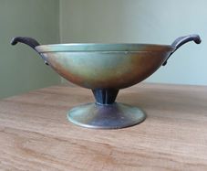 Swedish Patinated Bronze Plate Bowl by Ystad Brons