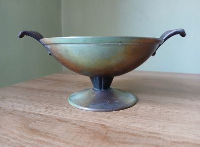 Swedish Patinated Bronze Plate Bowl by Ystad Brons