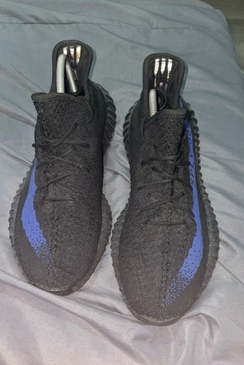 Black and blue Yeezys