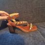 River Island - Heeled Sandals (wide fit) Brown and Gold / size 5 Image 4