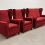 Vintage Wingback Living Room Suite -  Loveseat + 2 Matching Armchairs Image 2