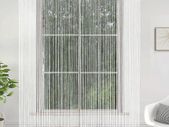 String Door Curtains Fly Screen Curtain For Window Decorations Living Room Doorways Crystal Plain Tassel(90x200cm 2PC White)
