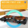 2500W Electric Double Hot Plate with Cast Iron Heating, Dual Plates Hob for Table Top Cooking, Independent Adjustable Temperature Control, Portable Design for Camping Travelling - Gemini Image 9