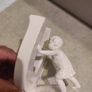 Rare find Cherub  Porcelain Horseshoe as flower vase held with child . Image 6
