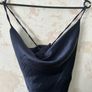 Brand New ASOS design Navy Satin Cowl Neck Maxi Dress UK 16 Image 5