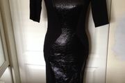 RIVER ISLAND.. Beautiful Black Fitted Pencil Dress (Size 10)