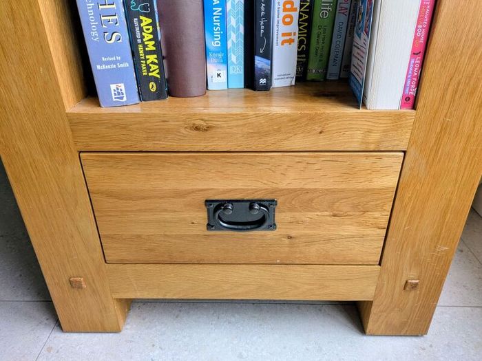 solid oak bookcase and tv unit
