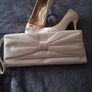 Shoe/Shoes and Matching Bag .. Both Cream Satin .. Price Drop Image 5