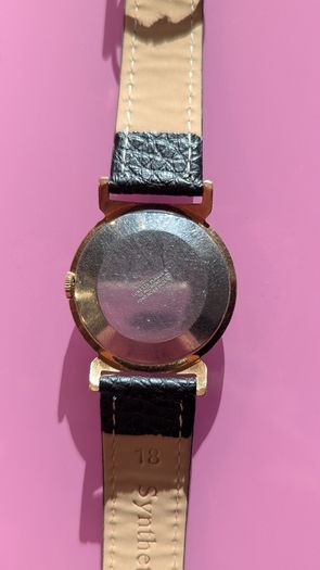 Oris mens vintage watch black gilt dial